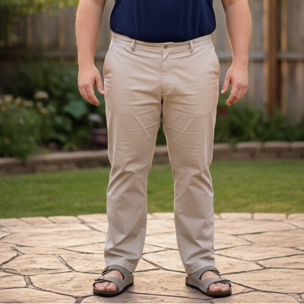 LACOSTE Chino Beige Pants  Size W44x31,5 in Sahara Clair 100% Cotton
